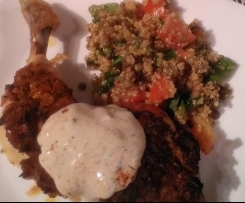 Chermoula chicken with quinoa and lentil salad 