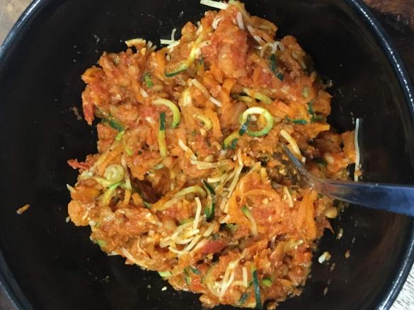 Lentil Bolognaise w/ Zucchini & Carrot Spirals