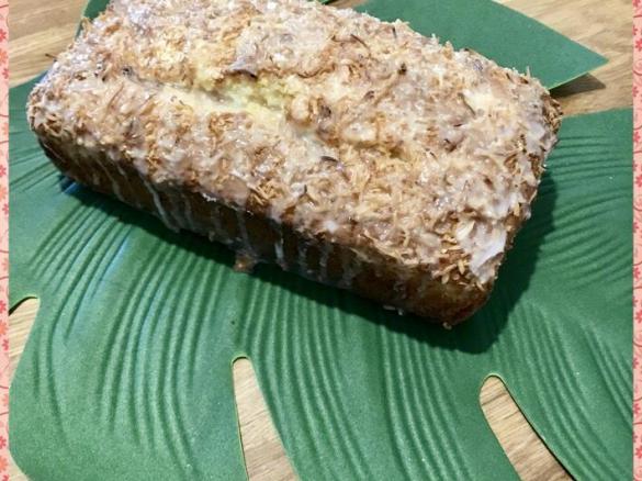 Hawaiian pineapple and coconut cake with a pineapple glaze