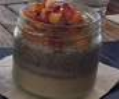 Coconut pannacotta with coconut chia seed pudding & seasonal fruit