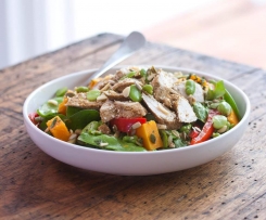 Chicken, broad bean and snow pea salad - Tim Robards