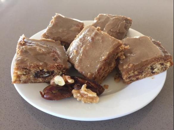 Caramel Date & Walnut Slice