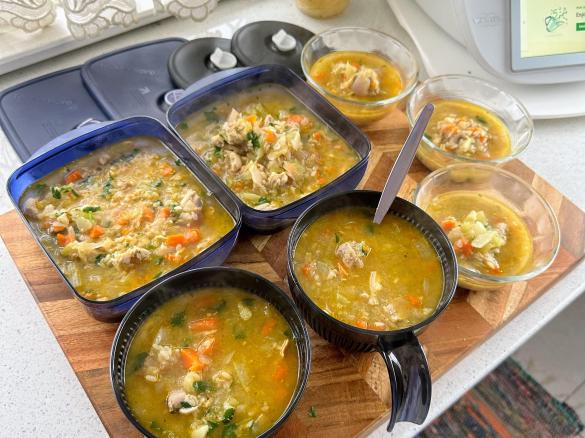 THERMOMUMMA HEARTY CHICKEN, VEGE & BROWN RICE SOUP
