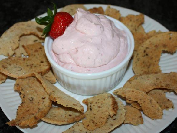 Light & fluffy strawberry whipped cream cheese