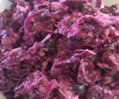 lchf blueberry red cabbage coleslaw