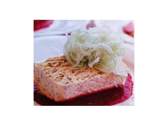 Pistachio Semifreddo with Raspberry Sauce and Persian Fairy Floss