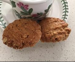 Peanut butter walnut oat biscuits
