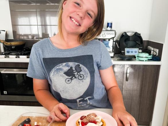 Waffle mix - makes 9 waffles in Kmart mini waffle maker