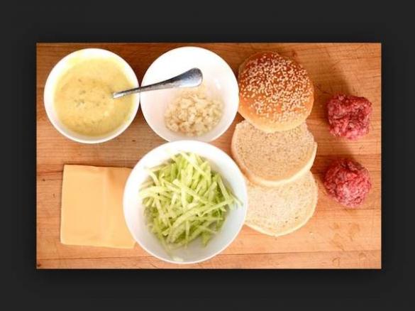 Healthy  hamburger with a clean Big Mac sauce