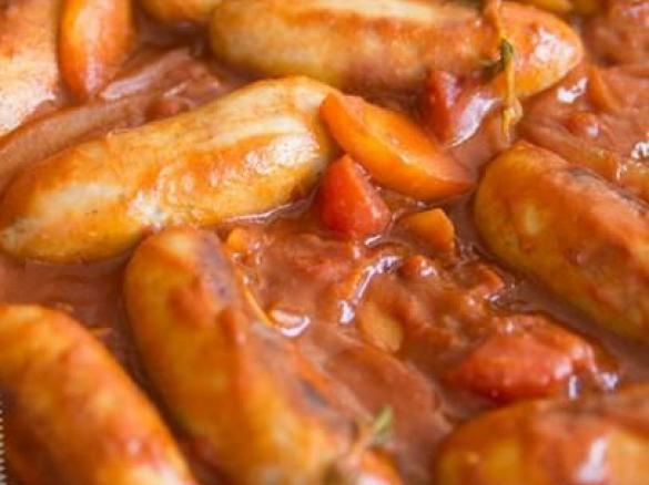 Variation Devilled Sausages with Mashed Potatoes