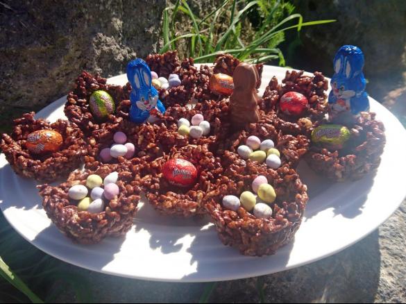 Chocolate Crackle Egg Nests