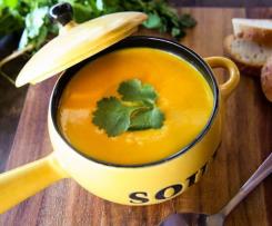 Coconut curried pumpkin and sweet potato soup