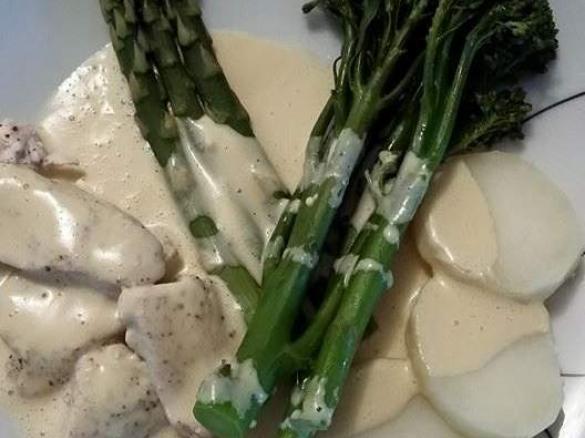 Chicken with Vegetables and Honey-Mustard-Sauce