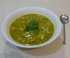 Curried Cauliflower, Cabbage and Left Over Chicken Soup