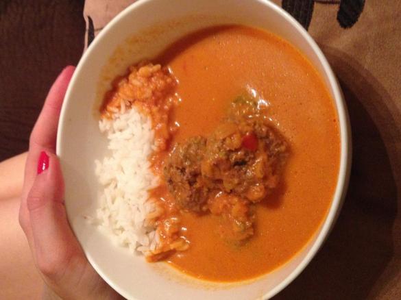 Beef Meatballs in Spicy Coconut Milk