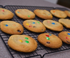 Chewy m&m cookies