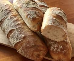 Crusty French baguettes