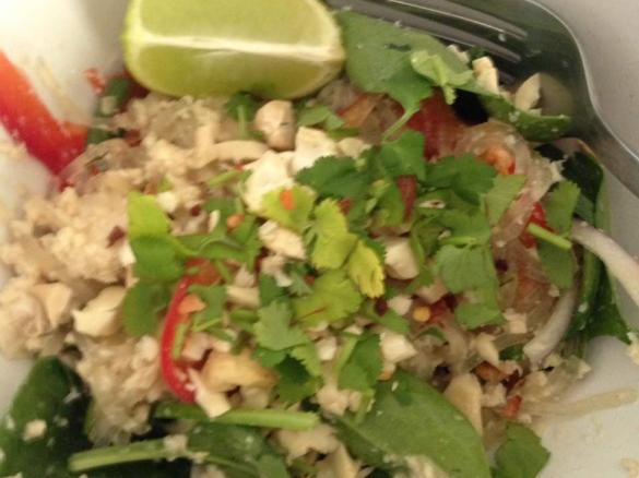Warm Thai Chicken and Noodle Salad - Paleo, Gluten Free