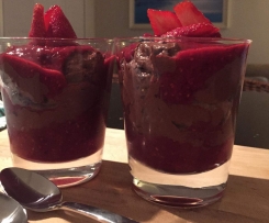 Choc mousse with berry sauce (Lola Berry The Happy Cook)