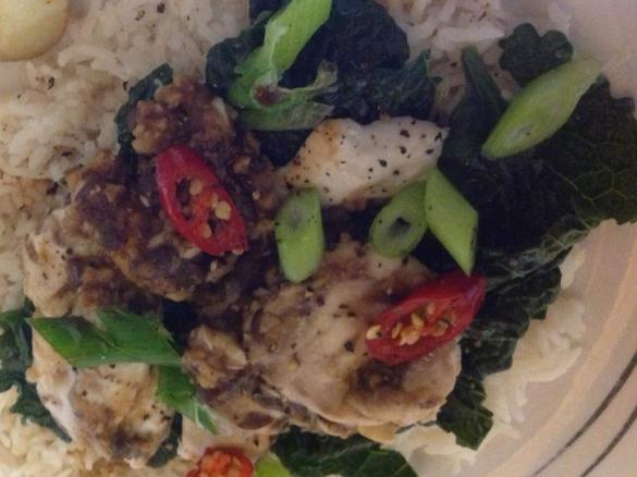 Steamed fish in black bean sauce 