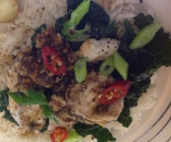 Steamed fish in black bean sauce 