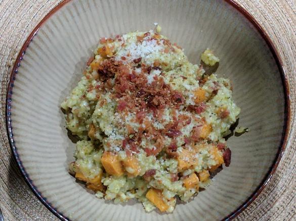 Bacon, Sweet Potato, and Parmesan Risotto