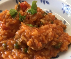 Pork and tomato paella