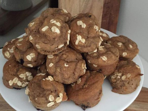 Healthy Maple Sweetened Banana Muffins