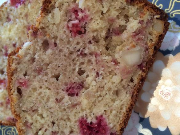 Raspberry, White Chocolate and Macadamia Bread 