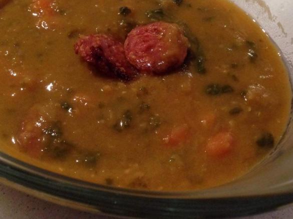 Clone of Chorizo and green (changed to Red) lentil soup