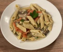 Smoked Salmon Pasta with a White Wine Cream Sauce