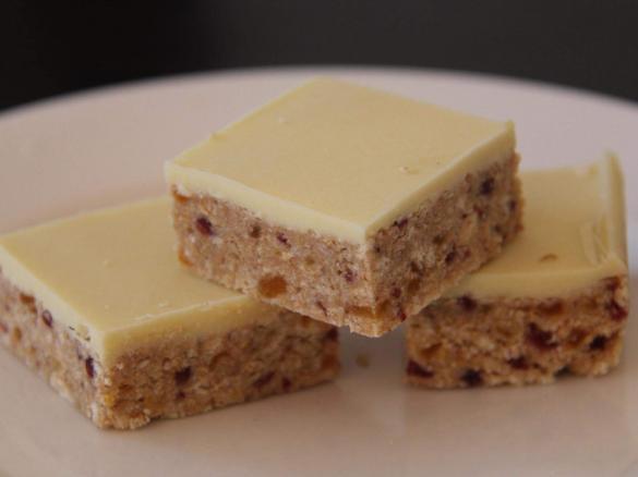 White Chocolate apricot/cranberry slice