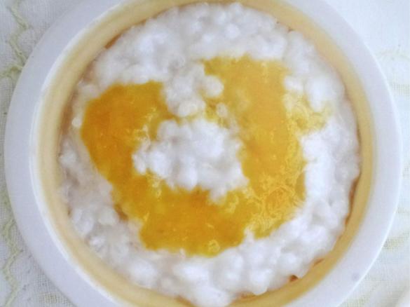 Peach & Coconut milk rice pudding (Baby Food)