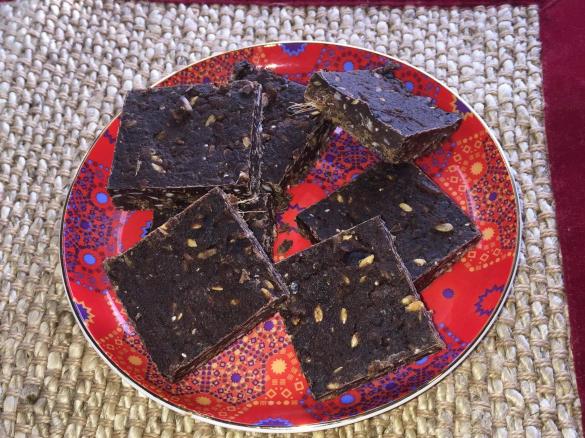 Carob ginger slice