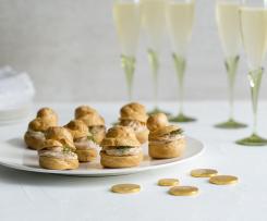 Gougère puffs with salmon mousse