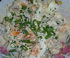 Roast cauliflour and egg salad