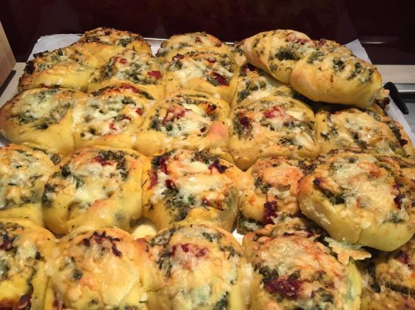 Variation of Savoury Scrolls with Pumpkin Dough