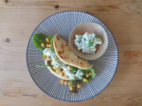 Curry Spiced Chick Pea Wrap (Flat Bread)