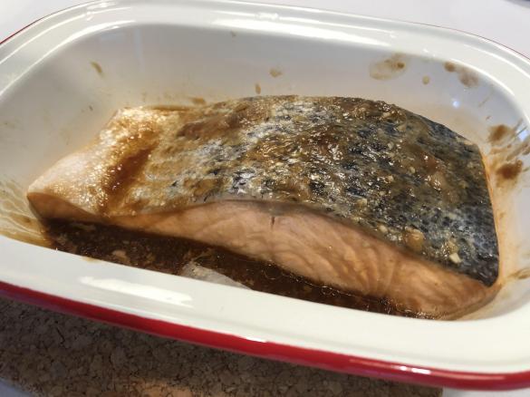 Teriyaki salmon with rice