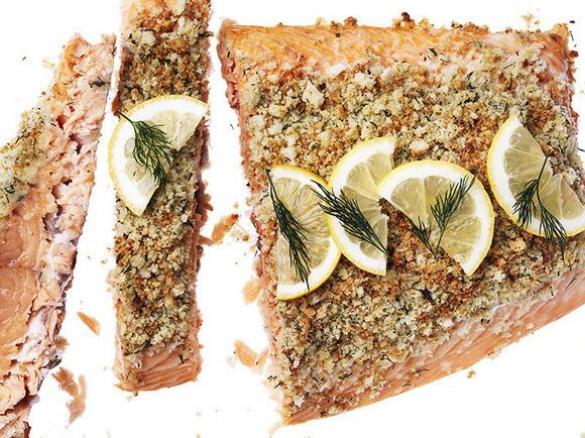 DILL AND BREADCRUMB SALMON TOPPING