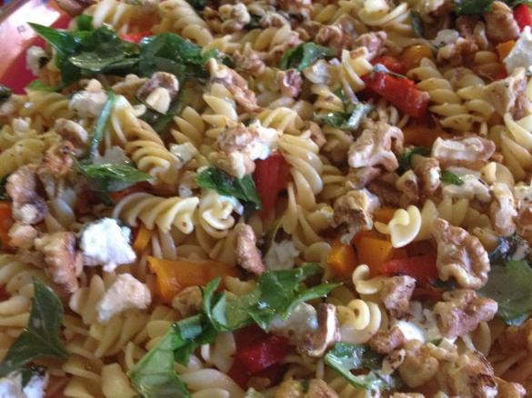 Cheats Capsicum, Feta and Walnut Pasta Salad