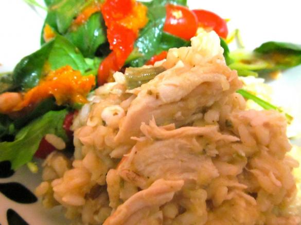 Chicken and asparagus brown rice Risotto