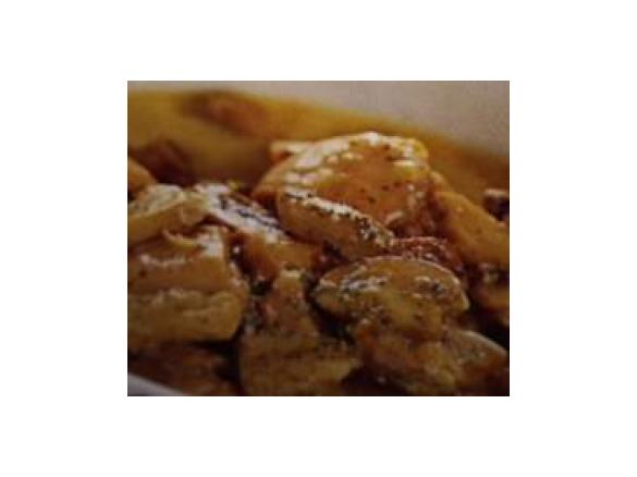 Chicken casserole with mustard and tarragon sauce