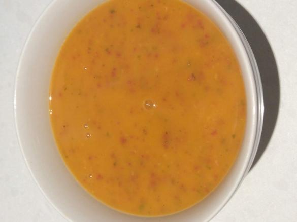 Chorizo pumpkin and ginger soup - gluten, dairy wheat free