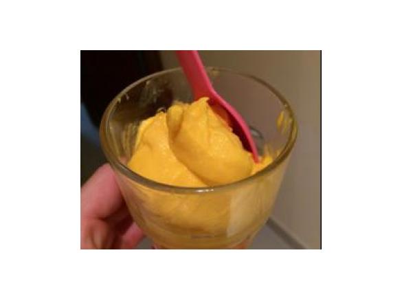 Mango ice cream, sugar free and dairy free