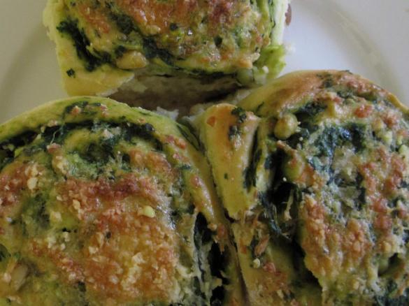 Spinach Feta and Pinenut Scrolls