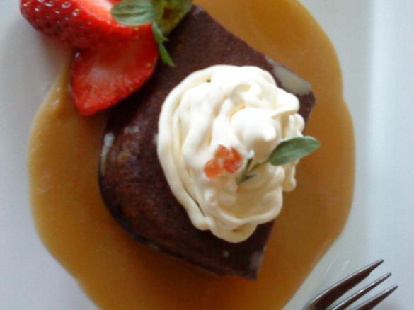 REAL-FOOD BROWNIES with CARAMEL SAUCE