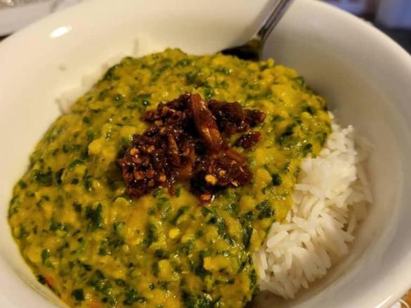 Spinach and coconut dhal