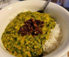 Spinach and coconut dhal
