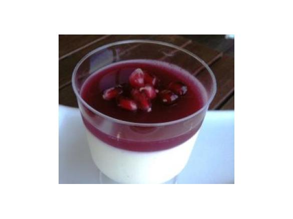 Vanilla & Coconut Panna Cotta with Pomegranate Jelly